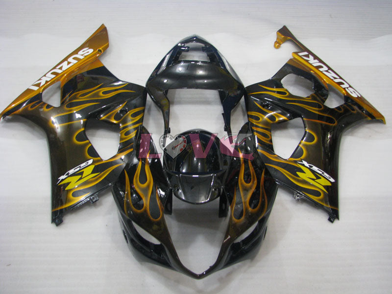 Flame - Yellow Black Fairings and Bodywork For 2003-2004 GSX-R1000 #LF6027