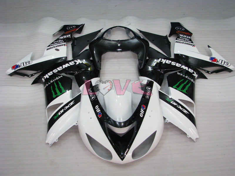 Monster - White Black Fairings and Bodywork For 2006-2007 NINJA ZX-10R #LF6228