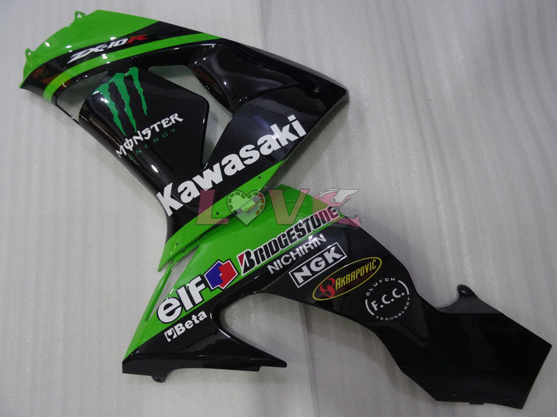 Monster - Green Black Fairings and Bodywork For 2006-2007 NINJA ZX-10R #LF3260