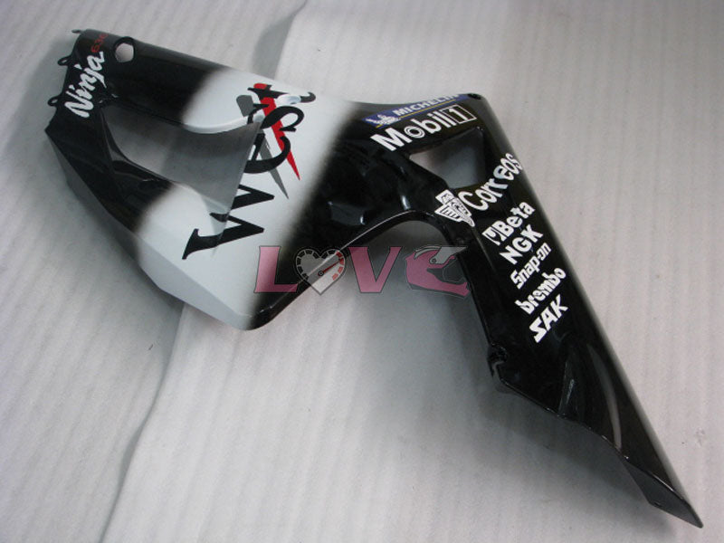 West - White Black Fairings and Bodywork For 2003-2004 NINJA ZX-6R #LF6041