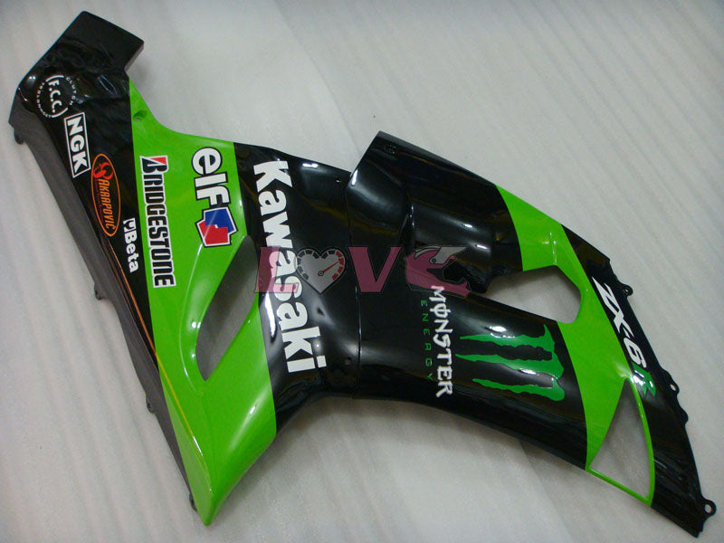 Monster - Green Black Fairings and Bodywork For 2005-2006 NINJA ZX-6R #LF5985