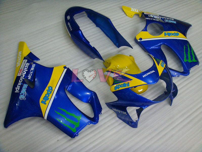 Monster MOTUL - Yellow Blue Fairings and Bodywork For 1999-2000 CBR600F4 #LF4513