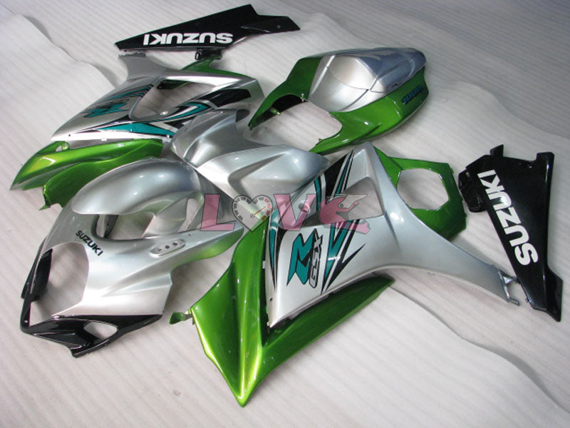 Factory Style - Green Silver Fairings and Bodywork For 2007-2008 GSX-R1000 #LF3825