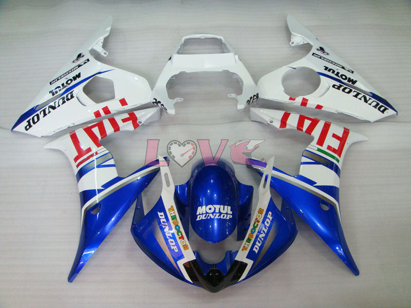 DUNLOP FIAT MOTUL - Blue White Fairings and Bodywork For 2003-2004 YZF-R6 #LF6929