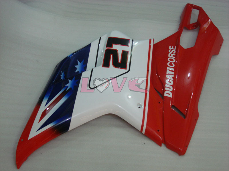 Factory Style - Red White Fairings and Bodywork For 2007-2009 1098 #LF3132