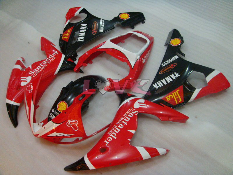 Santander - Red Black Fairings and Bodywork For 2005 YZF-R6 #LF5301