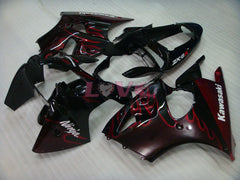 Flame - Orange Black Fairings and Bodywork For 2000-2002 NINJA ZX-6R #LF6147