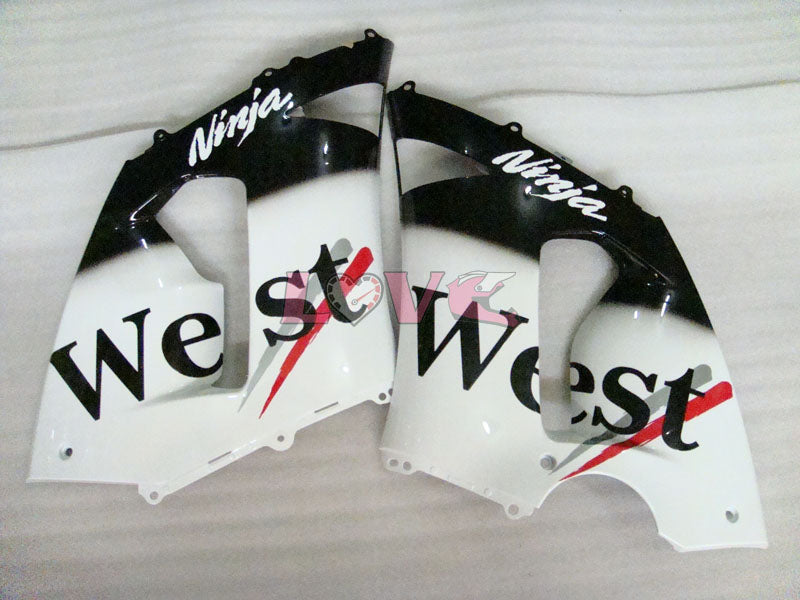 West - White Black Fairings and Bodywork For 2005-2006 NINJA ZX-6R #LF3303