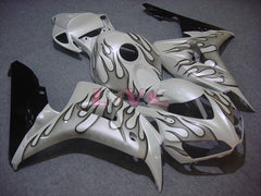 Flame - Black Silver Fairings and Bodywork For 2006-2007 CBR1000RR #LF7241