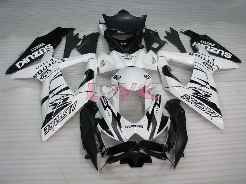 Corona - White Black Fairings and Bodywork For 2008-2010 GSX-R600 #LF3947