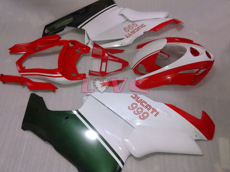 Factory Style - ArmyGreen Red White Fairings and Bodywork For 2003-2004 749 #LF3228