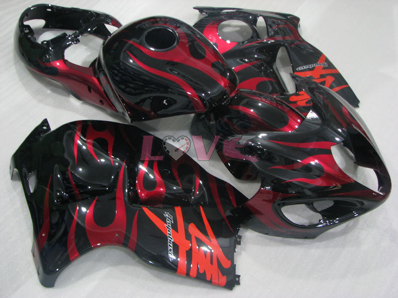 Flame - Red Black Fairings and Bodywork For 1999-2007 Hayabusa #LF3745