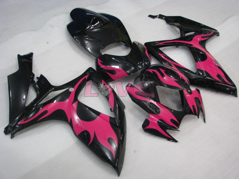 Flame - Black Pink Fairings and Bodywork For 2006-2007 GSX-R600 #LF6363