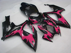 Flame - Black Pink Fairings and Bodywork For 2006-2007 GSX-R600 #LF6363