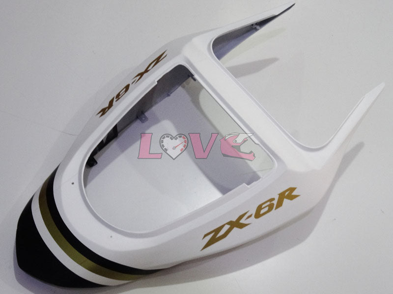 Lucky Strike - White Black Fairings and Bodywork For 2003-2004 NINJA ZX-6R #LF3318