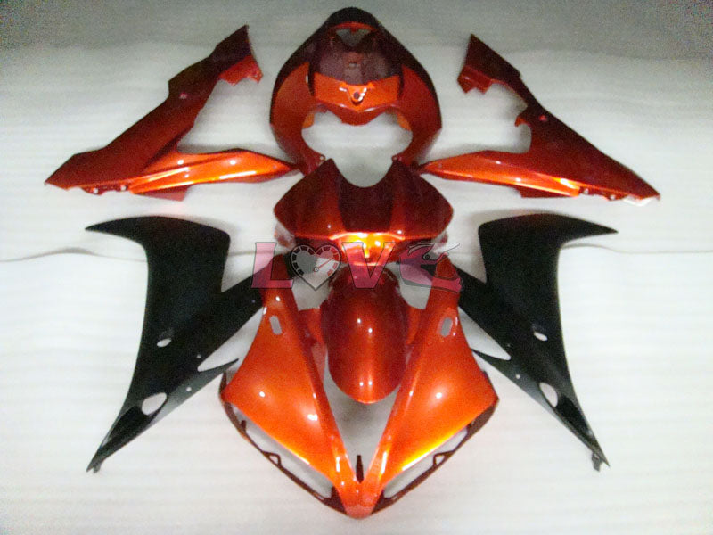 Factory Style - Orange Black Matte Fairings and Bodywork For 2004-2006 YZF-R1 #LF3682