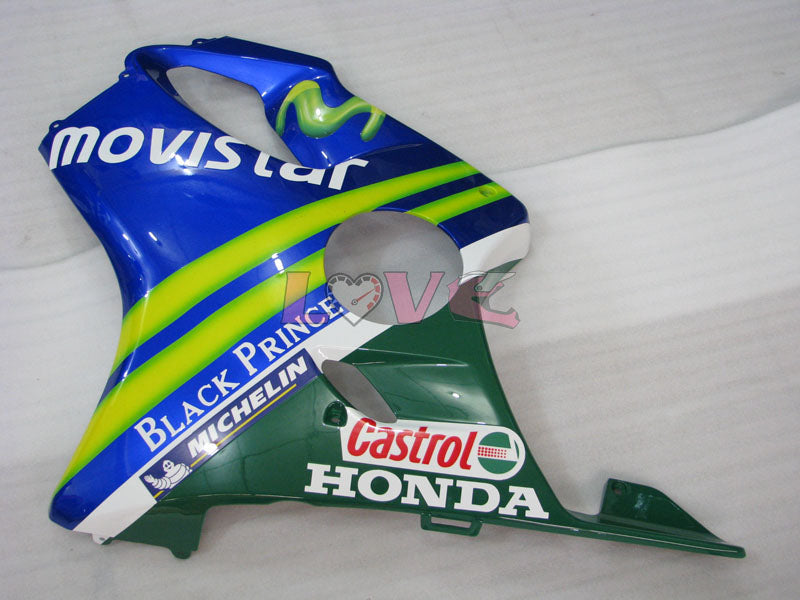 Castrol - Yellow Blue Fairings and Bodywork For 2001-2003 CBR600F4i #LF7659