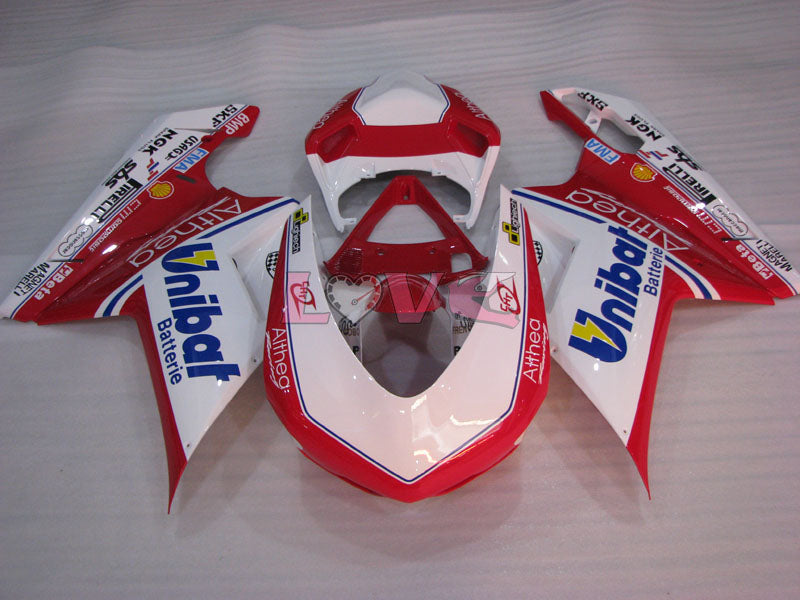 Unibat - Red White Fairings and Bodywork For 2009-2011 1198 #LF3106