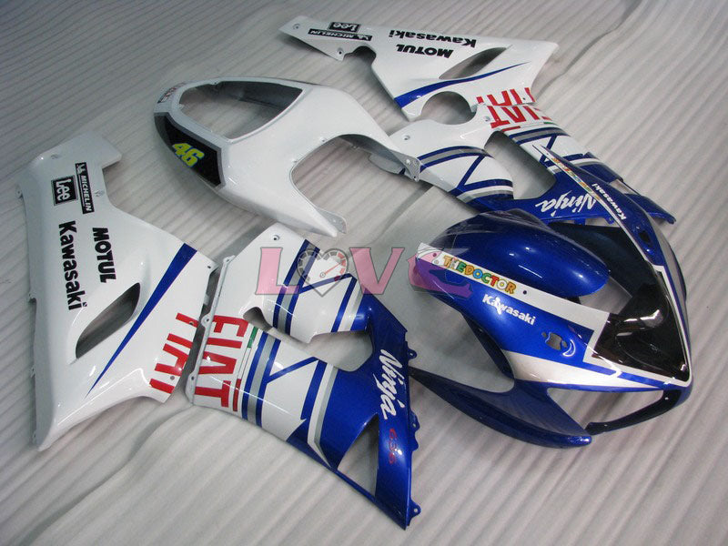 FIAT - Blue White Fairings and Bodywork For 2005-2006 NINJA ZX-6R #LF5999