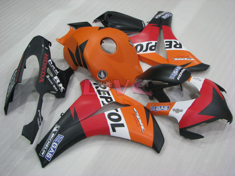 Repsol - Red Orange Black Fairings and Bodywork For 2008-2011 CBR1000RR #LF4336