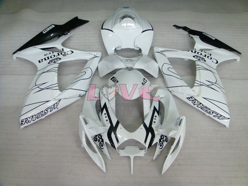 Corona MOTUL - White Black Fairings and Bodywork For 2006-2007 GSX-R600 #LF6401