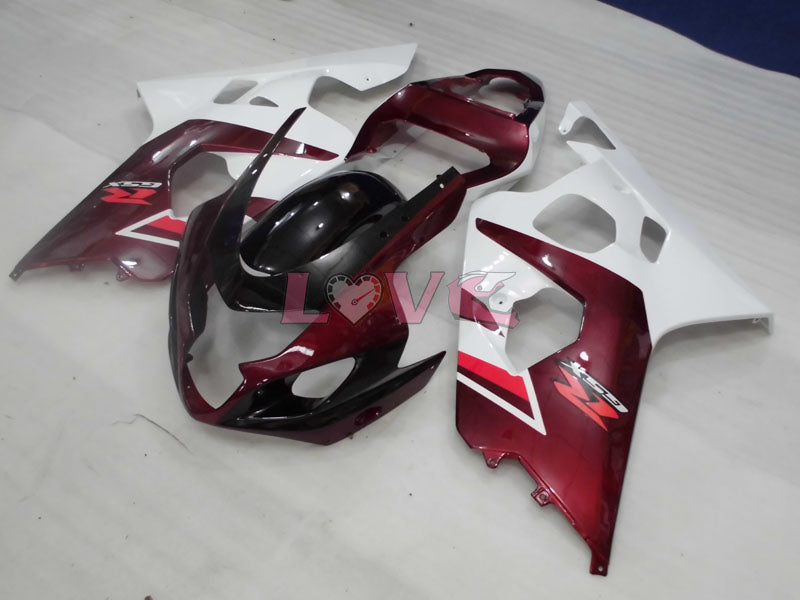 Factory Style - Red wine White Fairings and Bodywork For 2004-2005 GSX-R750 #LF4083