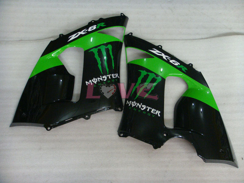 Monster - Green Black Fairings and Bodywork For 2005-2006 NINJA ZX-6R #LF5987