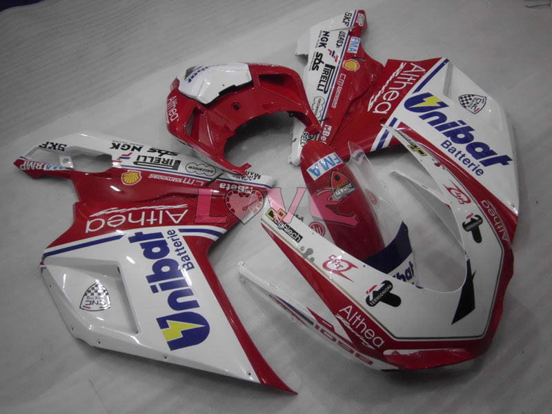 Unibat - Red White Fairings and Bodywork For 2007-2009 1098 #LF3138