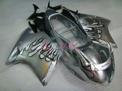 Flame - Black Silver Fairings and Bodywork For 1996-2007 CBR1100XX #LF5134