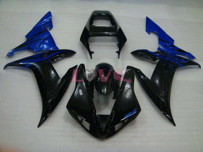 Flame - Blue Black Fairings and Bodywork For 2002-2003 YZF-R1 #LF7034