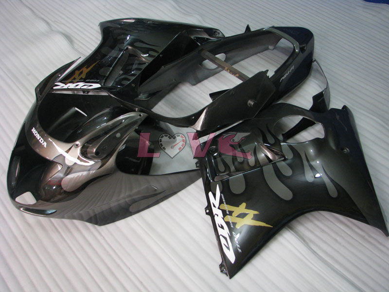 Flame - Black Grey Fairings and Bodywork For 1996-2007 CBR1100XX #LF5136