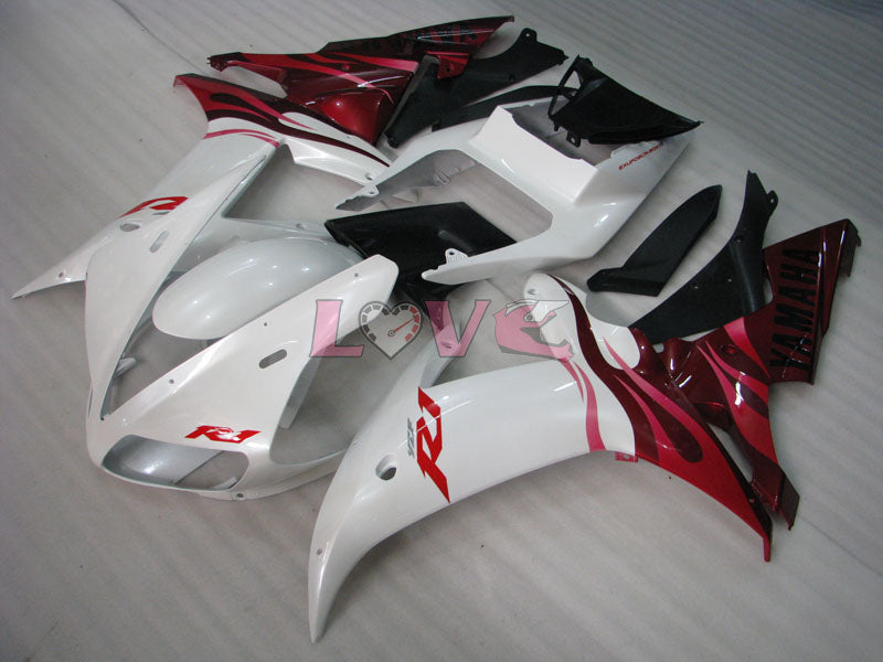 Flame - Red White Fairings and Bodywork For 2002-2003 YZF-R1 #LF7022