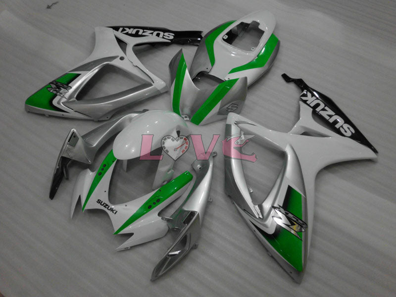Factory Style - Green Silver Fairings and Bodywork For 2006-2007 GSX-R750 #LF6528