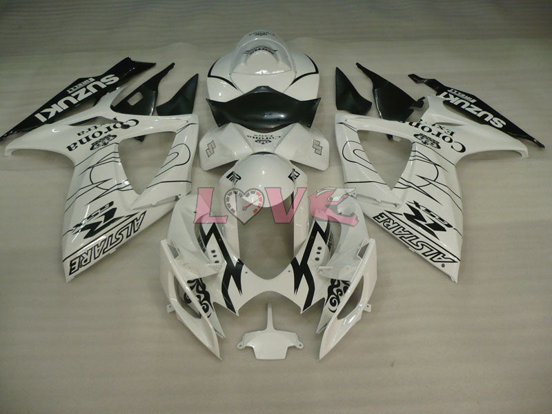 Corona - White Black Fairings and Bodywork For 2006-2007 GSX-R600 #LF6396