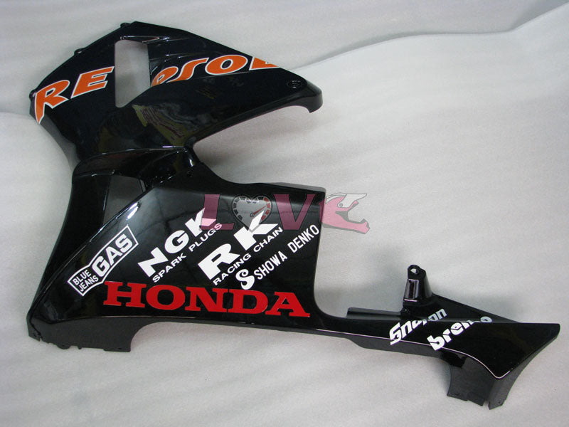 RK Repsol - Black Fairings and Bodywork For 2005-2006 CBR600RR #LF7492