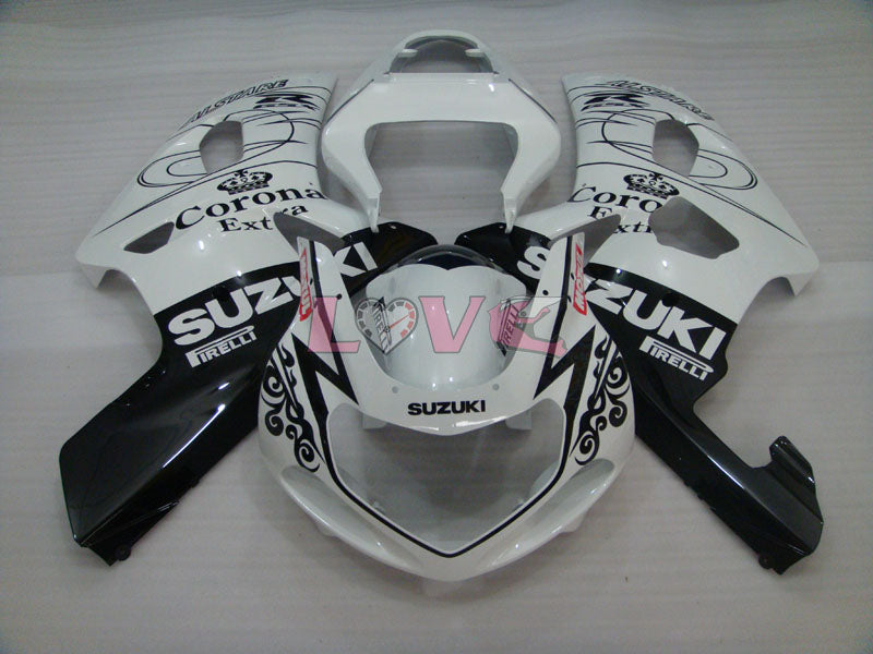 Corona - White Black Fairings and Bodywork For 2000-2003 GSX-R750 #LF4188