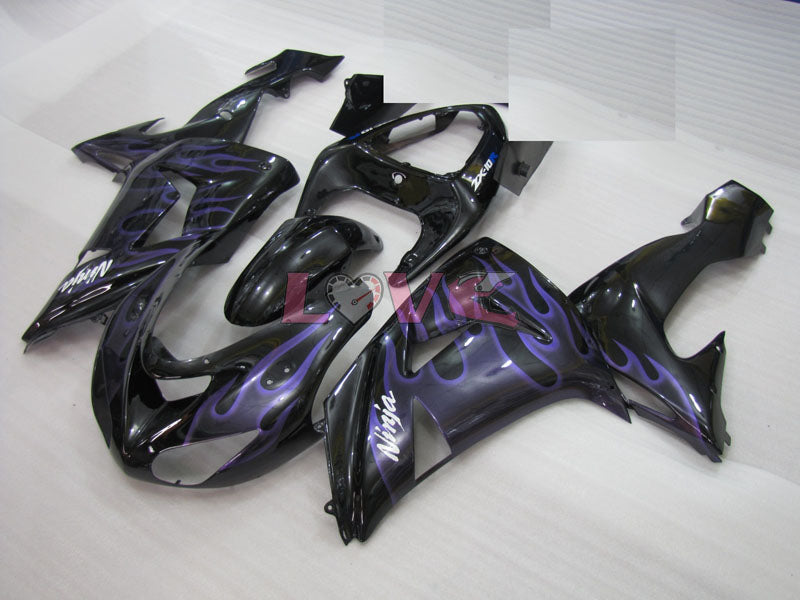 Flame - Purple Black Fairings and Bodywork For 2006-2007 NINJA ZX-10R #LF3263