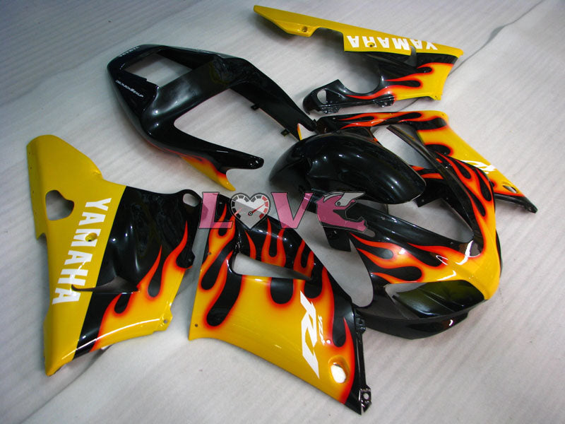 Flame - Yellow Black Fairings and Bodywork For 1998-1999 YZF-R1 #LF7090