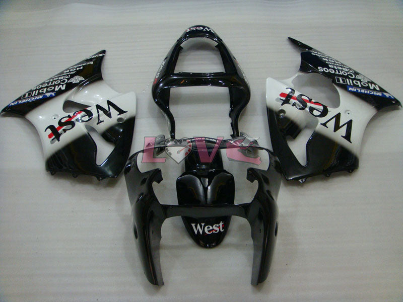 MICHELIN West - White Black Fairings and Bodywork For 2000-2002 Ninja ZX-6R #LF5118