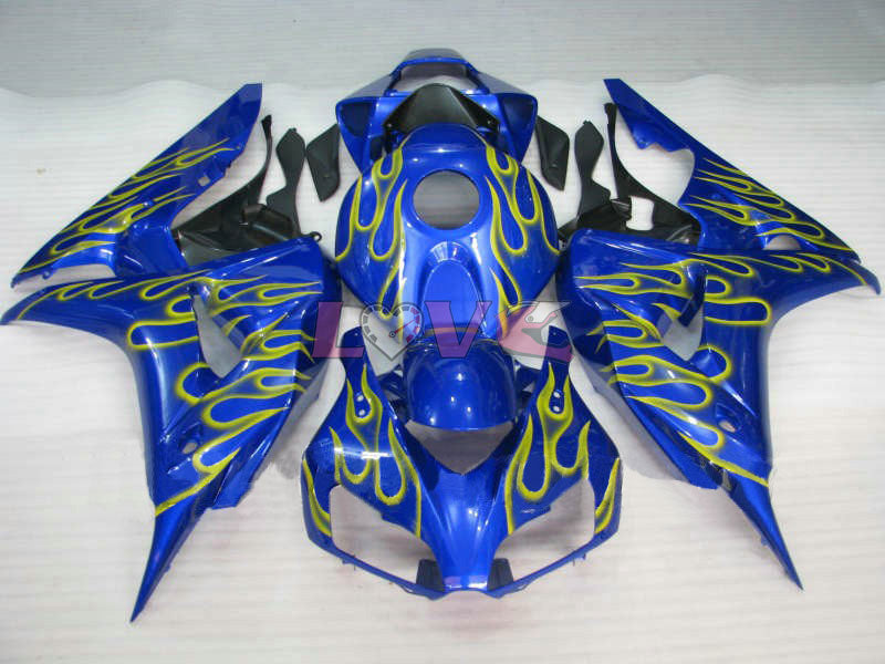 Flame - Yellow Blue Fairings and Bodywork For 2006-2007 CBR1000RR #LF7244