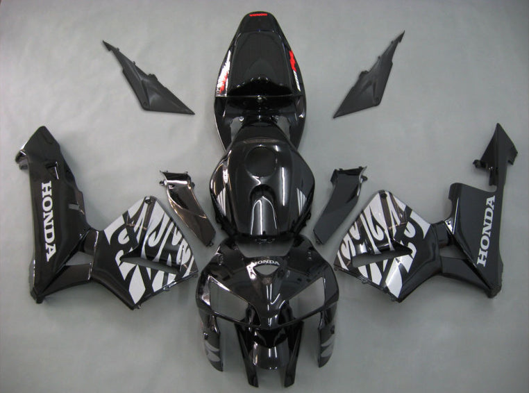 Flame - Black Silver Fairings and Bodywork For 2005-2006 CBR600RR #LF7581
