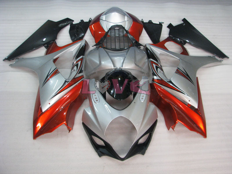 Factory Style - Orange Silver Fairings and Bodywork For 2007-2008 GSX-R1000 #LF3836