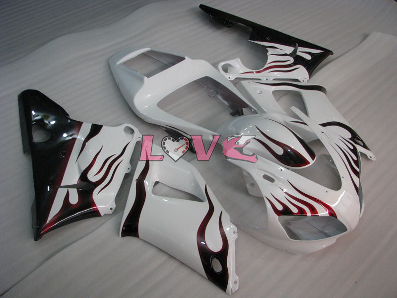 Flame - White Black Fairings and Bodywork For 1998-1999 YZF-R1 #LF3580