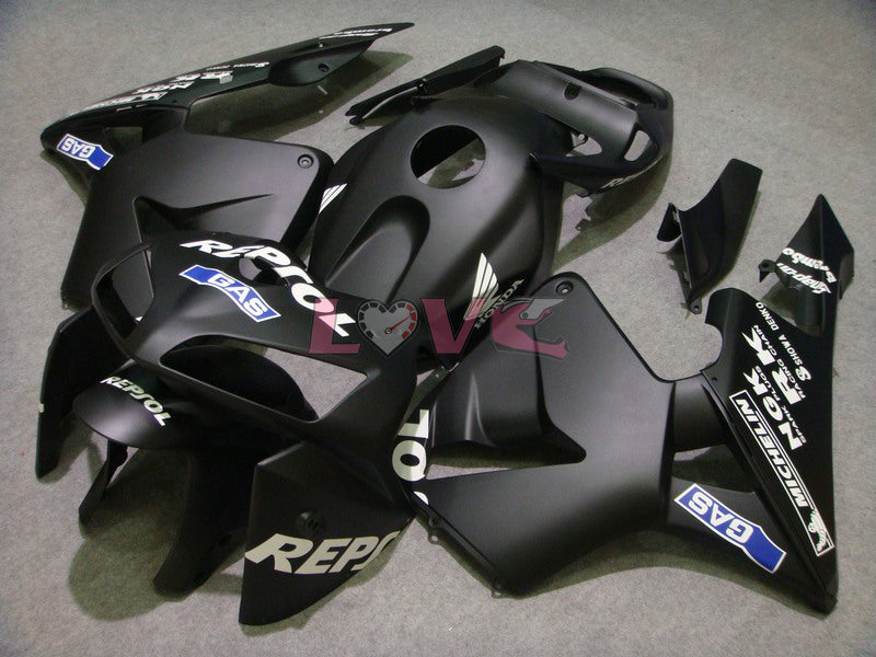 MICHELIN RK Repsol - Black Matte Fairings and Bodywork For 2005-2006 CBR600RR #LF7488