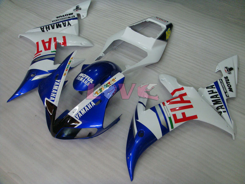 FIAT MICHELIN MOTUL - Blue White Fairings and Bodywork For 2002-2003 YZF-R1 #LF7039