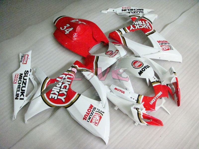 Lucky Strike - Red White Fairings and Bodywork For 2006-2007 GSX-R750 #LF6532