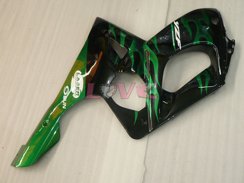 Flame - Green Black Fairings and Bodywork For 1997-2007 YZF600R #LF7935