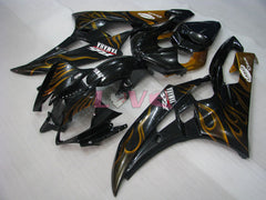 Flame - Black Gold Fairings and Bodywork For 2006-2007 YZF-R6 #LF3475