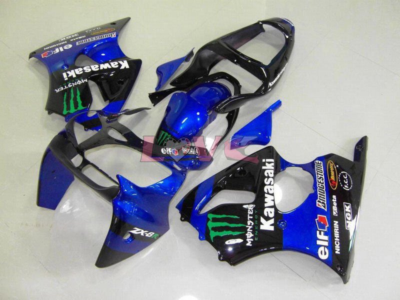Monster - Blue Black Fairings and Bodywork For 2000-2002 NINJA ZX-6R #LF6138