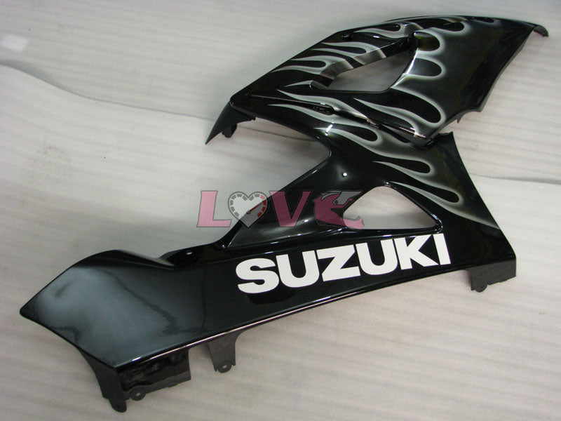 Flame - White Black Fairings and Bodywork For 2005-2006 GSX-R1000 #LF5893
